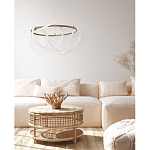 Люстра подвесная круглая золотого цвета с белыми изогнутыми световыми линиями Luke Lampco Tracer Lamp варинант исполнения - 13 | Loft Concept в Уфе