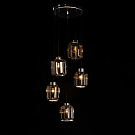 Люстра с 5-ю плафонами серого цвета Smoked Prism варинант исполнения - 3 | Loft Concept в Уфе