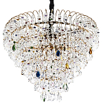 Люстра с прозрачными и цветными подвесками из хрусталя Colorful Crystals Chandelier 12 варинант исполнения - 1 | Loft Concept в Уфе