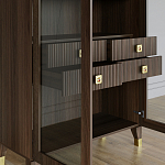 Дизайнерский шкаф витрина Elsa Dreams Walnut с 4-мя ящиками варинант исполнения - 8 | Loft Concept в Уфе