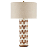 Настольная лампа с узором вдоль колоннообразного основания Brick Surface варинант исполнения - 3 | Loft Concept в Уфе