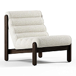 Кресло с деревянным каркасом и обивкой из белой ткани букле Medieval Furniture варинант исполнения - 2 | Loft Concept в Уфе