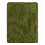 Плед из хлопка жемчужной вязки оливкового цвета Waffle Comfort варинант исполнения - 4 | Loft Concept в Уфе