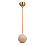 Подвесной светильник с шарообразным плафоном из травертина Shaw Marble Lighting варинант исполнения - 1 | Loft Concept в Уфе