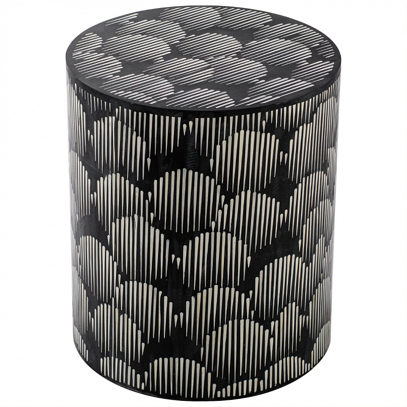 Табурет Black&white Indian Bone Inlay stool Черно-белый в Уфе | Loft Concept 