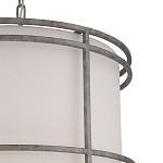 Подвесной светильник в виде барабана с тканевым абажуром и металлическим каркасом Warm Glow варинант исполнения - 1 | Loft Concept в Уфе