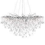 Люстра подвесная с прозрачными стеклянными подвесками в форме капель Диаметр 100 см Droplet Chandelier варинант исполнения - 16 | Loft Concept в Уфе