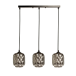 Люстра с тремя плафонами из серого граненого стекла Smoked Prism варинант исполнения - 2 | Loft Concept в Уфе