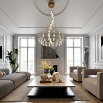 Люстра подвесная из металла с хрустальными прозрачными подвесками Quasar 81 варинант исполнения - 6 | Loft Concept в Уфе