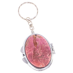 Зеркало брелок складное двухстороннее из натурального камня Родонит Stone Mirrors варинант исполнения - 1 | Loft Concept в Уфе