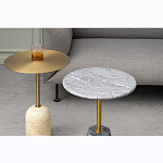 Кофейный столик круглый из мрамора серый Reliable Foundation варинант исполнения - 1 | Loft Concept в Уфе