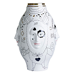 Ваза с декоративными лицами и графическими элементами в виде сердец и символов Faces of Imagination варинант исполнения - 1 | Loft Concept в Уфе