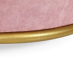 Банкетка круглая пыльно-розовый велюр на 4-х металлических ножках золотого цвета SANJAY варинант исполнения - 3 | Loft Concept в Уфе