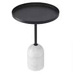 Кофейный столик с круглой чёрной столешницей и мраморным основанием Exquisite Practicality варинант исполнения - 1 | Loft Concept в Уфе