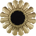 Зеркало круглое настенное в металлической раме Sunny Golden Petals варинант исполнения - 4 | Loft Concept в Уфе