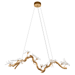 Люстра подвесная линейная с прозрачными стеклянными птичками на ветвях Serip Voa варинант исполнения - 2 | Loft Concept в Уфе