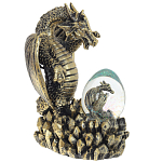 Декоративная статуэтка Дракон и стеклянное яйцо Dragon and Glass Egg Gold Black варинант исполнения - 1 | Loft Concept в Уфе