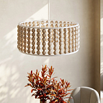 Люстра в форме цилиндра с вставками из деревянных бусин Wooden Beads варинант исполнения - 6 | Loft Concept в Уфе