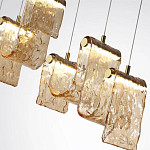 Подвесной светильник линейный с плафонами волнистой формы из фактурного стекла Big Wave варинант исполнения - 10 | Loft Concept в Уфе