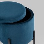 Синий пуф на черных ножках SANJAY варинант исполнения - 3 | Loft Concept в Уфе