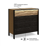 Комод 4 ящика с подсветкой на рельефном фасаде Warm Industrial варинант исполнения - 8 | Loft Concept в Уфе