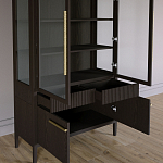 Витрина Primo со стеклянными фасадами и буфетом шпон Темный орех варинант исполнения - 5 | Loft Concept в Уфе