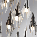 Люстра каскадная с 24-мя рельефными прозрачными плафонами в форме лепестков Glass Pod  варинант исполнения - 6 | Loft Concept в Уфе