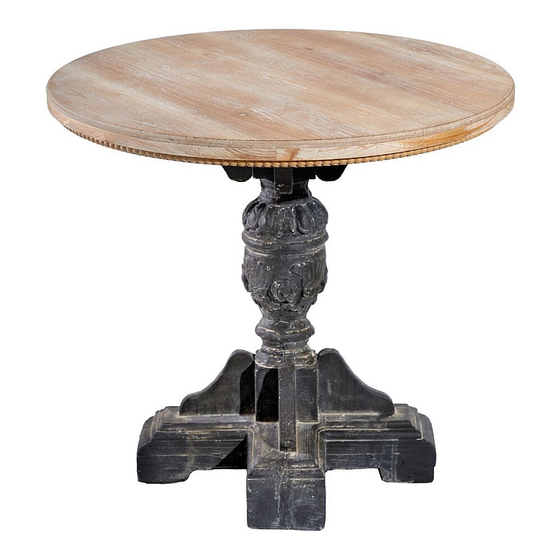 Столик кофейный с резным античным узором Antique Engraving Черный Кремовый в Уфе | Loft Concept 