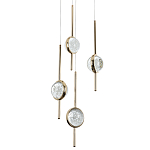 Люстра с 4-мя плафонами из хрустального шара Crystal Bubbles Gold Hanging Lamp варинант исполнения - 2 | Loft Concept в Уфе