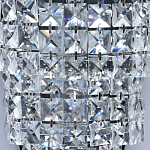 Бра настенное цвета хром с прозрачными квадратными хрустальными подвесками Crystal Regena варинант исполнения - 5 | Loft Concept в Уфе