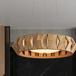 Люстра круглая из толстых деревянных реек Wooden Slats варинант исполнения - 5 | Loft Concept в Уфе