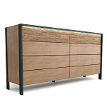 Комод 8 ящиков с подсветкой на рельефном фасаде Warm Industrial варинант исполнения - 5 | Loft Concept в Уфе