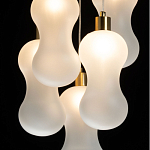 Люстра с 5-ю матовыми белыми стеклянными плафонами волнообразной формы Lucid Rain  варинант исполнения - 5 | Loft Concept в Уфе