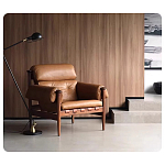 Кресло с деревянным каркасом и обивкой из натуральной кожи Medieval Furniture варинант исполнения - 3 | Loft Concept в Уфе