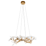 Люстра подвесная с прозрачными стеклянными птичками на ветвях Диаметр 80 см Serip Voa варинант исполнения - 2 | Loft Concept в Уфе
