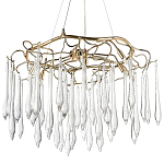 Люстра с хрустальными подвесками в виде капель Droplet Crystal Gold Chandelier 8 варинант исполнения - 1 | Loft Concept в Уфе