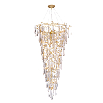 Люстра подвесная в форме перевернутой пирамиды с металлическими ветвями и прозрачными стеклянными подвесками Droplet Chandelier варинант исполнения - 2 | Loft Concept в Уфе