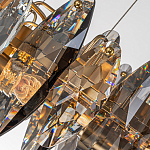 Люстра подвесная круглая с овальными подвесками из стекла дымчатого цвета Harlow Crystal Round варинант исполнения - 1 | Loft Concept в Уфе