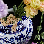 Ваза округлой формы с бело-синим цветочным орнаментом Blue & White Ornament  варинант исполнения - 3 | Loft Concept в Уфе