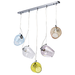 Люстра линейная с 5-ю разноцветными стеклянными плафонами Kaleido варинант исполнения - 2 | Loft Concept в Уфе