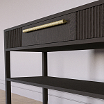 Дизайнерская Консоль с полкой и ящиком Primo Темный орех варинант исполнения - 4 | Loft Concept в Уфе