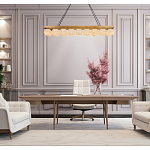 Люстра линейная прямоугольная с сферическими плафонами Phased Spheres варинант исполнения - 4 | Loft Concept в Уфе