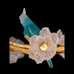 Люстра круглая на золотом каркасе с птичками и цветочным декором Miscellaneous herbs варинант исполнения - 7 | Loft Concept в Уфе