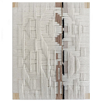 Текстильное панно ручной работы из хлопкового шнура wall panel line beige варинант исполнения - 2 | Loft Concept в Уфе