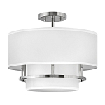 Потолочный светильник с двухслойным белым текстильным абажуром Hinkley варинант исполнения - 20 | Loft Concept в Уфе