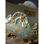 Чаша голубого цвета с оранментом и и бронзовыми фигурами леопардов Eden Garden варинант исполнения - 8 | Loft Concept в Уфе