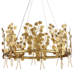 Люстра круглая золотая с декором в виде веток эвкалипта Eucalyptus Branches варинант исполнения - 1 | Loft Concept в Уфе