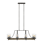 Люстра подвесная с восемью прозрачными стеклянными цилиндрическими плафонами в стиле лофт Feiss варинант исполнения - 2 | Loft Concept в Уфе