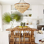 Круглая многоярусная люстра с круглыми деревянными подвесками Wooden Beads Chandelier Cream варинант исполнения - 1 | Loft Concept в Уфе