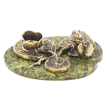 Подсвечник из бронзы и натурального камня змеевик Stone Candlestick варинант исполнения - 1 | Loft Concept в Уфе